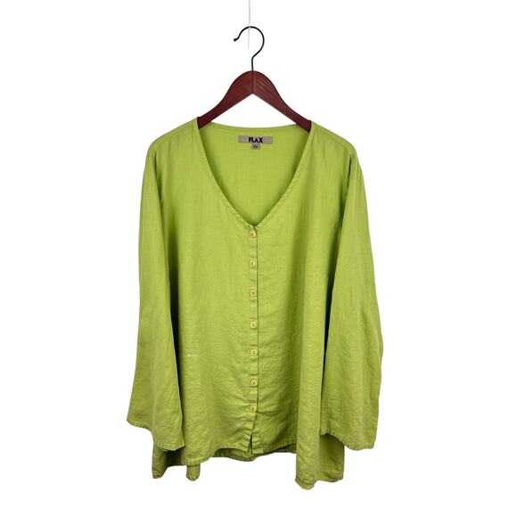 Flax Linen Button Front Tunic - Picture 1 of 7